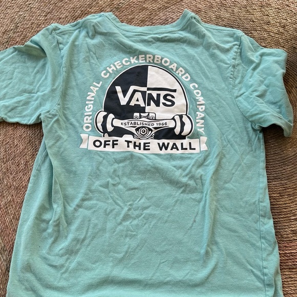 Boys Vans short sleeve light green size big boys 12 - 14 L, - Picture 2 of 3